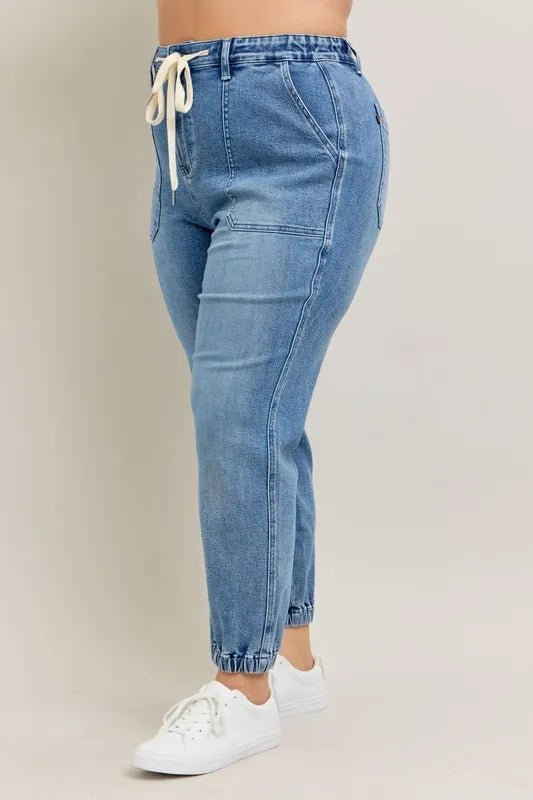 Judy Blue High-Rise Denim Jogger | Medium Wash - Nikki &amp; Co. Boutique