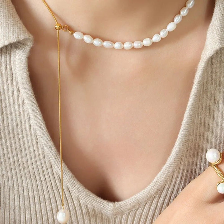 18K Gold - Plated Pearl Necklace - Nikki &amp; Co. Boutique