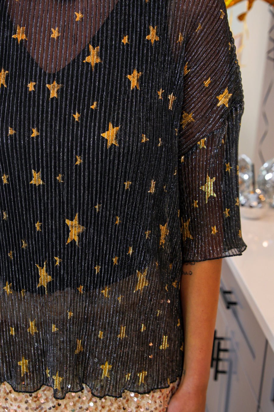 Jess Lea - Chasing Stars Mesh Top - Black (Pre-order) - Nikki &amp; Co. Boutique