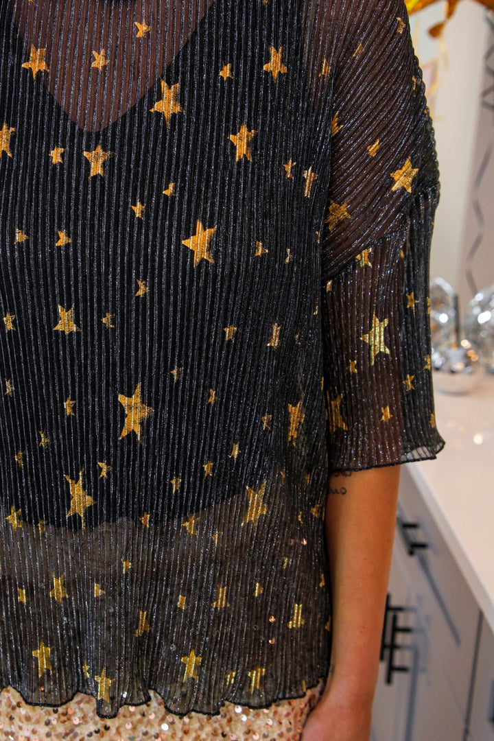 Jess Lea - Chasing Stars Mesh Top - Black (Pre-order) - Nikki &amp; Co. Boutique