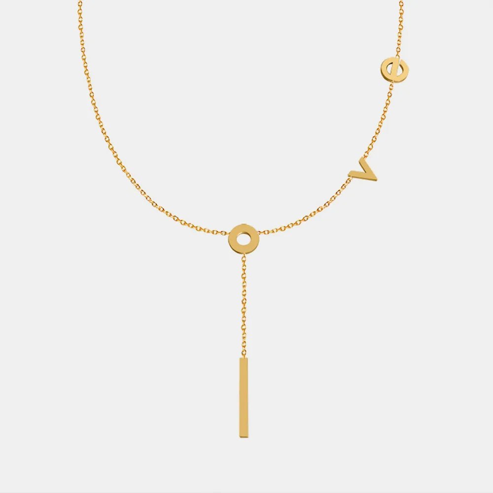 Titanium STeesl Letter Necklace - Nikki &amp; Co. Boutique