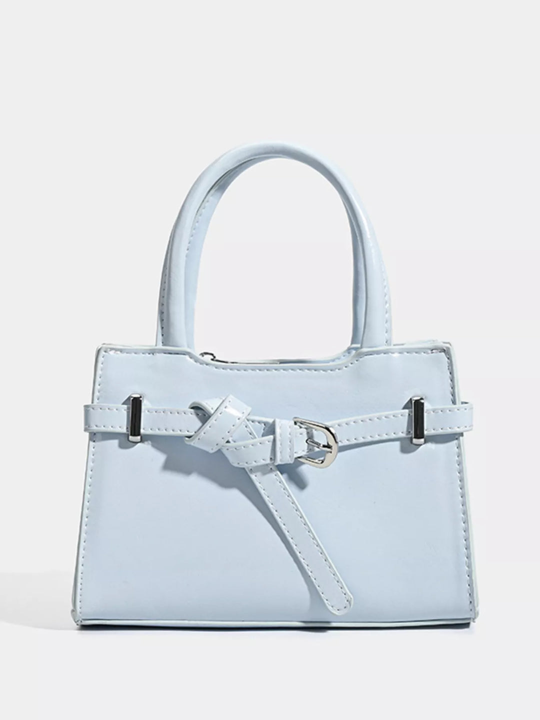 Buckle Decor Top Handle Handbag in Blue - Nikki &amp; Co. Boutique