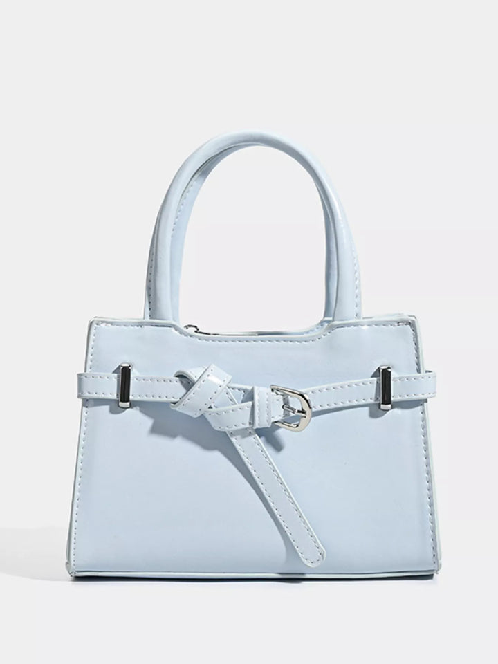 Buckle Decor Top Handle Handbag in Blue - Nikki &amp; Co. Boutique