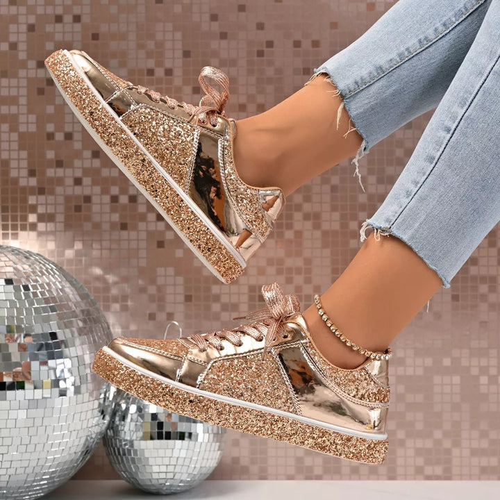 Sequin Lace Up Sneakers | Nikki &amp; Co. Boutique