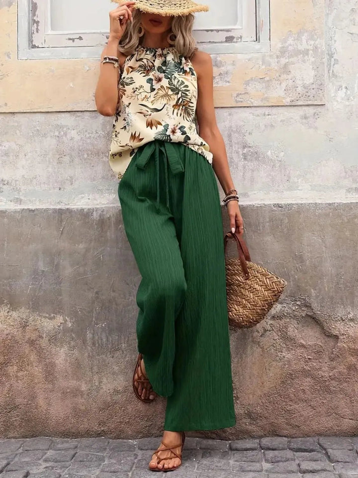 Printed Tank Tops and Wide Leg Pants Sets | Nikki &amp; Co. Boutique