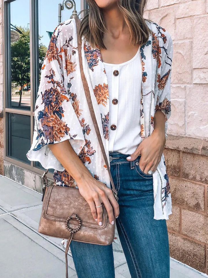 Floral Print Open Front Cover Up - Nikki &amp; Co. Boutique