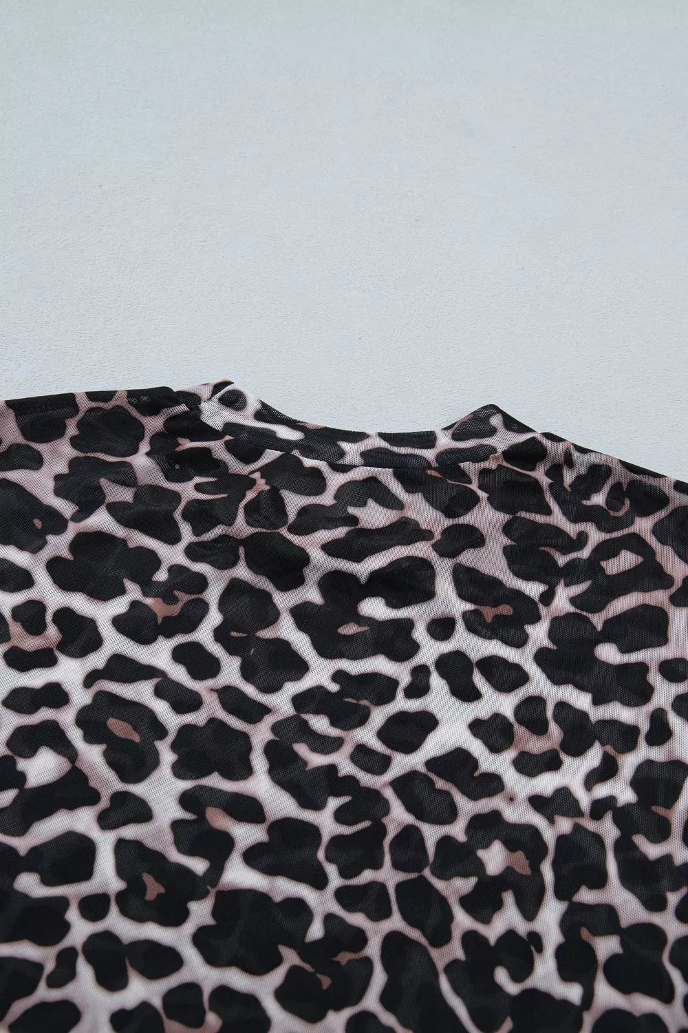 Leopard Print Sheer Mesh Short Sleeve Top - Nikki &amp; Co. Boutique
