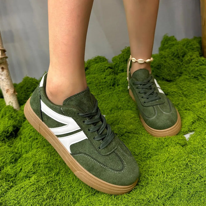 Lace Up Round Toe Contrast Sneakers | Nikki &amp; Co. Boutique