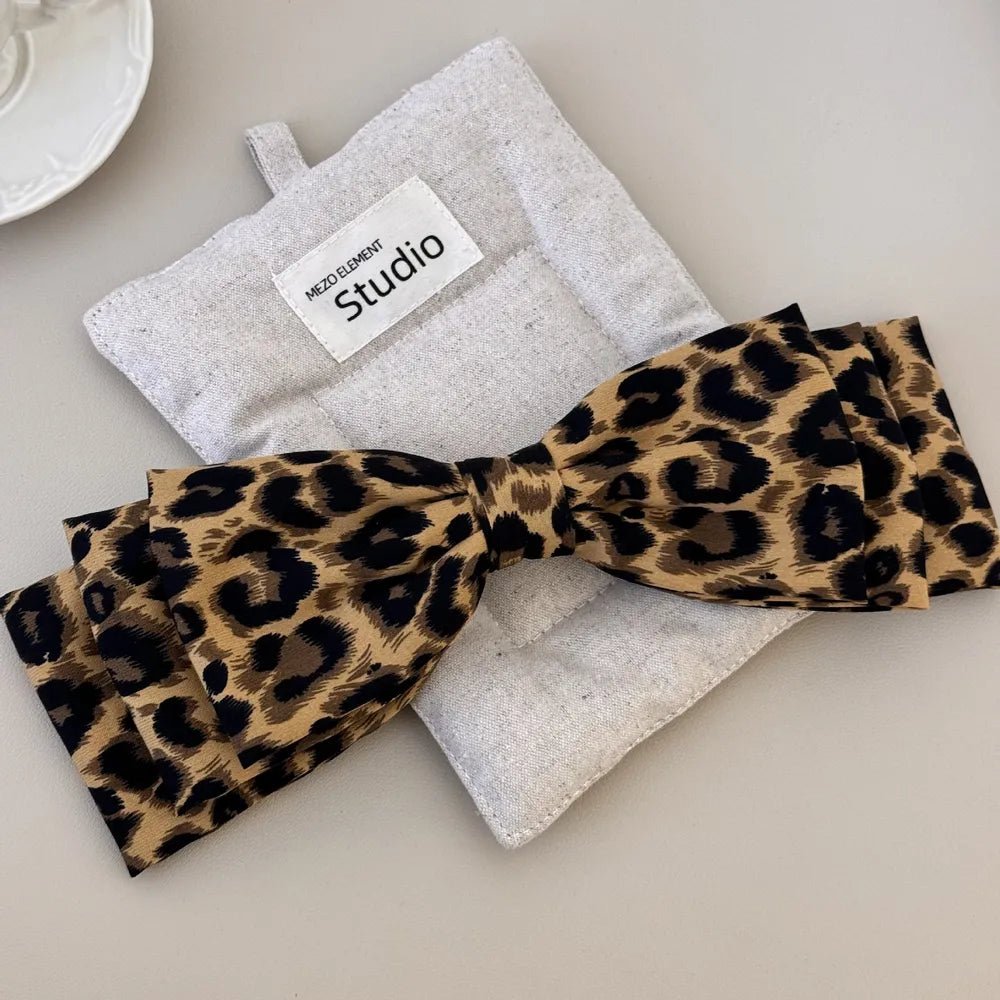 2 Piece Leopard Bow Hair Clip - Nikki and Co Boutique