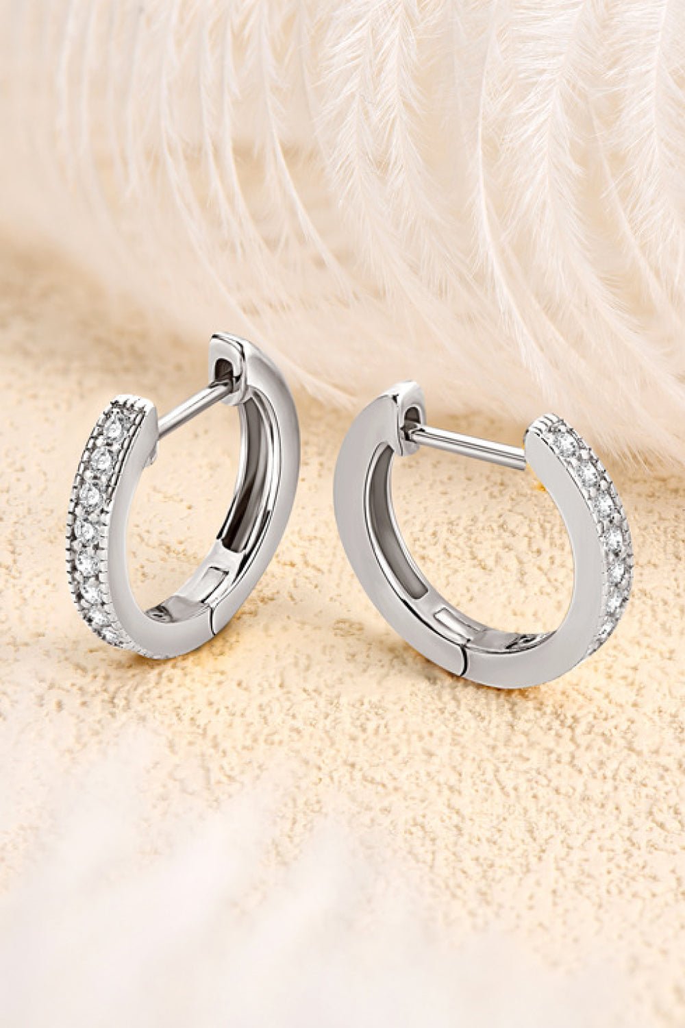 Inlaid Moissanite Hoop Earrings - Nikki &amp; Co. Boutique