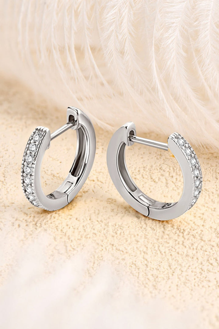 Inlaid Moissanite Hoop Earrings - Nikki &amp; Co. Boutique