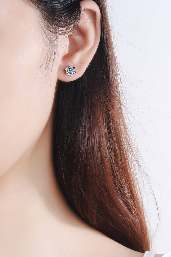 Adored Moissanite Stud Earrings - Nikki &amp; Co. Boutique