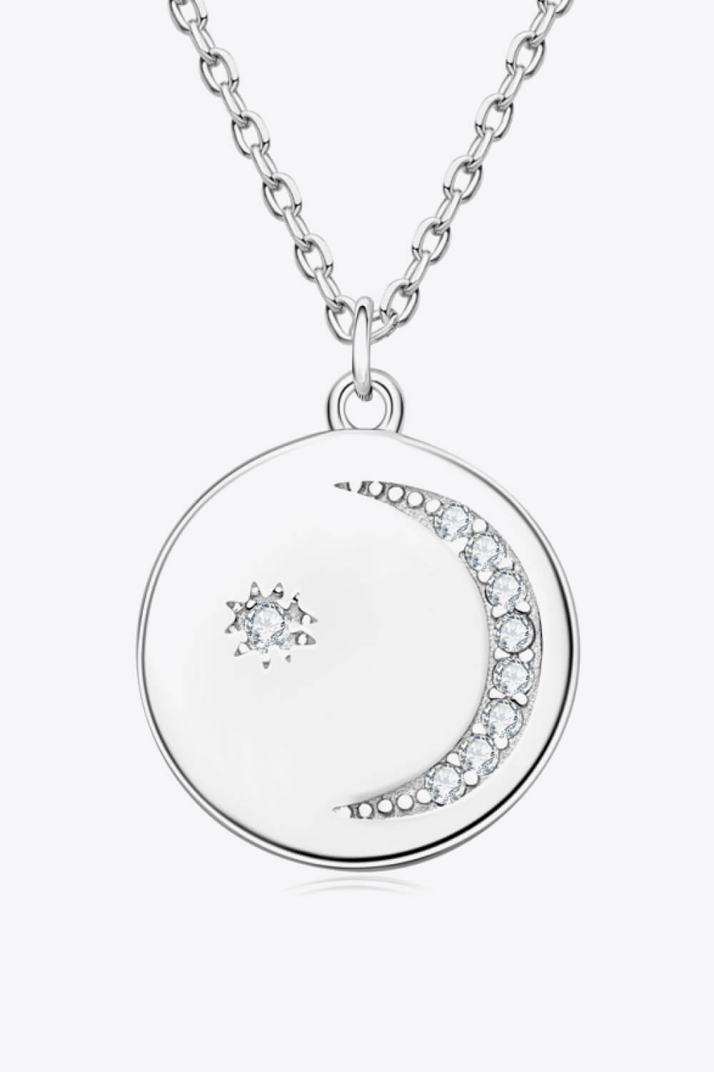 Moissanite Round Pendant Necklace — Gold &amp; Silver - Nikki &amp; Co. Boutique