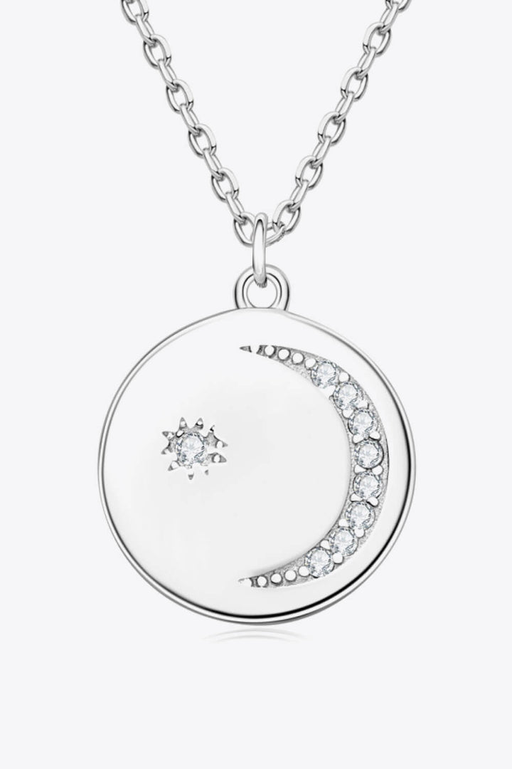 Moissanite Round Pendant Necklace — Gold &amp; Silver - Nikki &amp; Co. Boutique