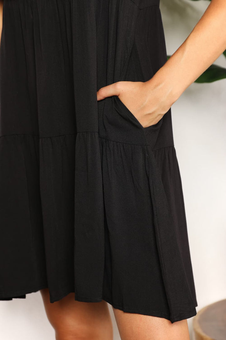 Mandy V - Neck Flounce Sleeve Tiered Dress - Nikki &amp; Co. Boutique