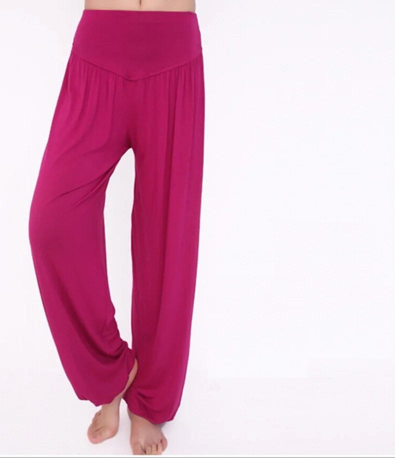 New Casual Loose Leisure Dance Long Modal Pants Loose Sports Pants Soft Women Solid Bloomers Fitness Sports Yoga Pantss