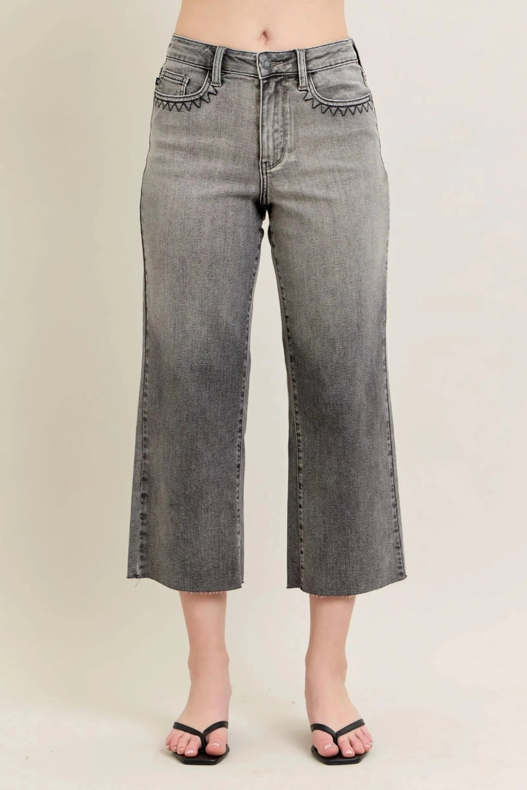 Judy Blue Full Size Wide Leg Capris Jeans Plus Size - Nikki &amp; Co. Boutique