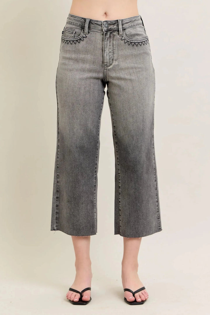 Judy Blue Full Size Wide Leg Capris Jeans Plus Size - Nikki &amp; Co. Boutique