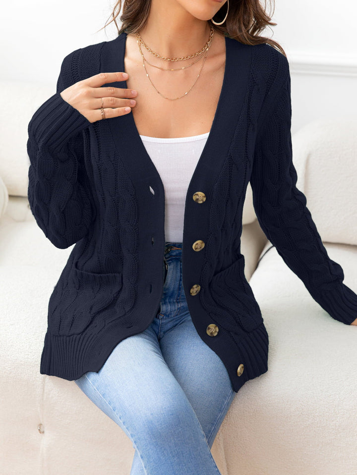Button Down Cable-Knit Cardigan | Nikki &amp; Co. Boutique