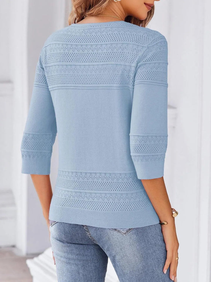 Button Up 3/4 Sleeve Cardigan - Nikki &amp; Co. Boutique