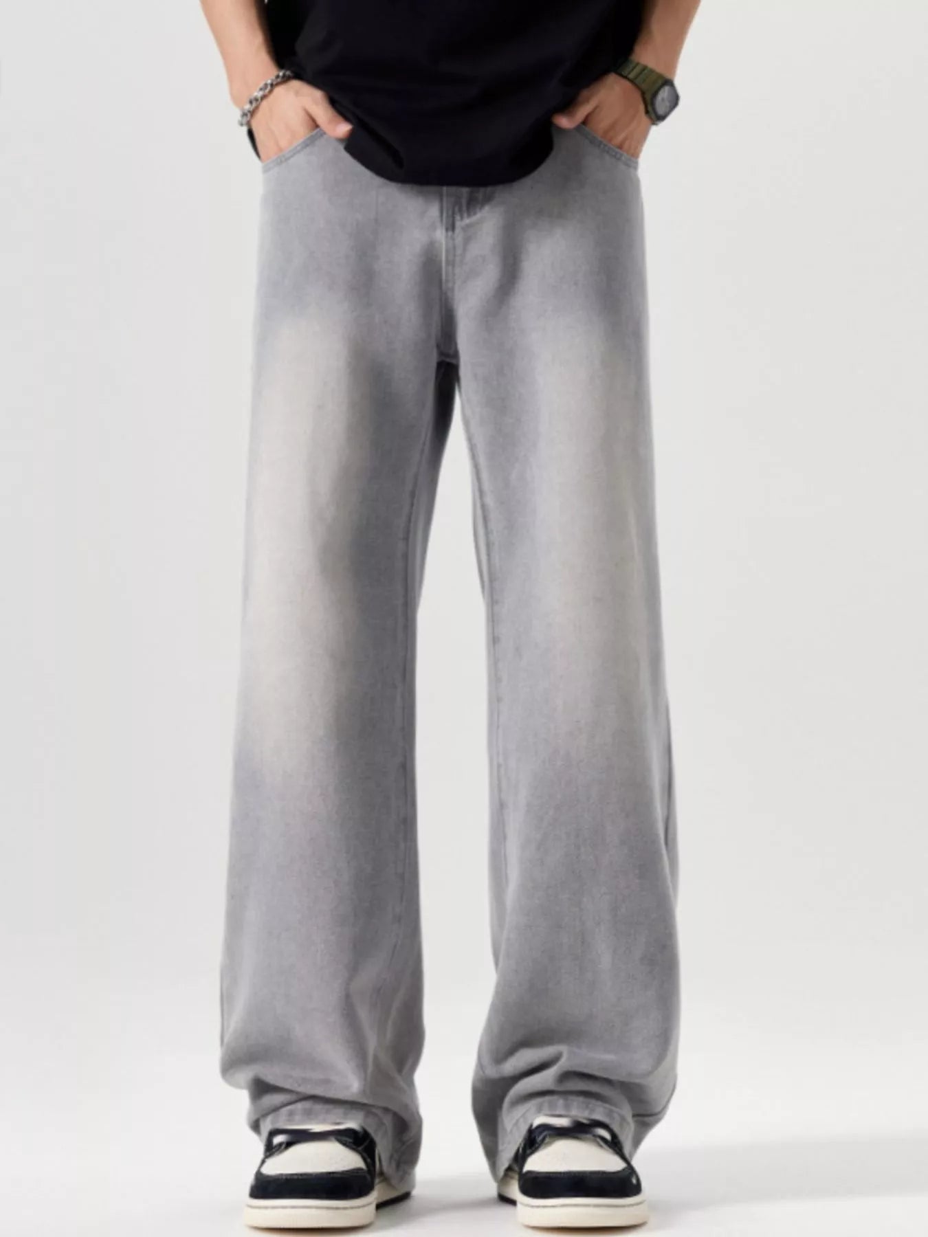 Men's Vintage Wash Wide Leg Jeans - Nikki and Co Boutique