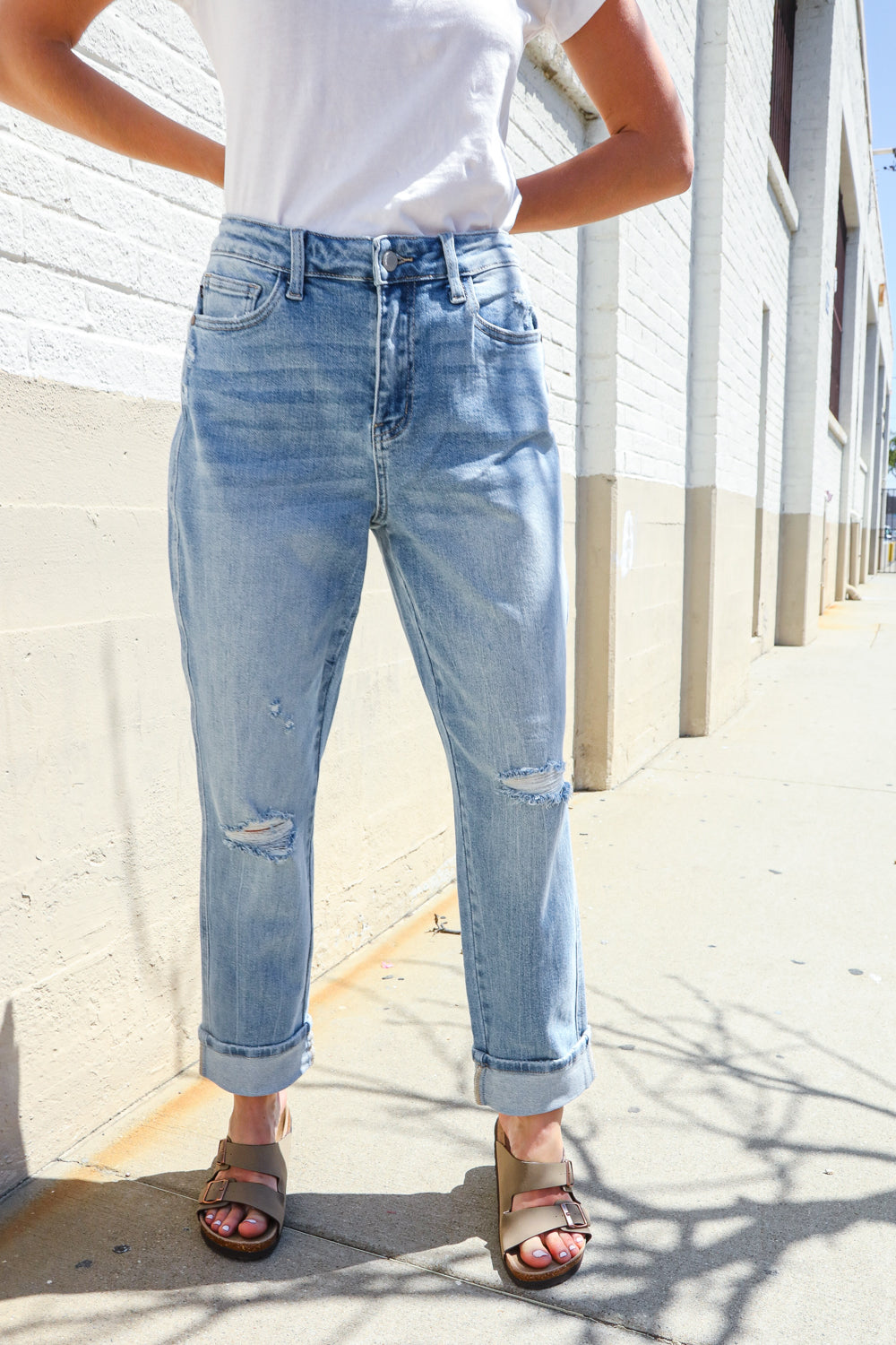 Judy Blue High-Rise Boyfriend Cuffed Hem Star Pocket Jeans | Nikki &amp; Co. Boutique