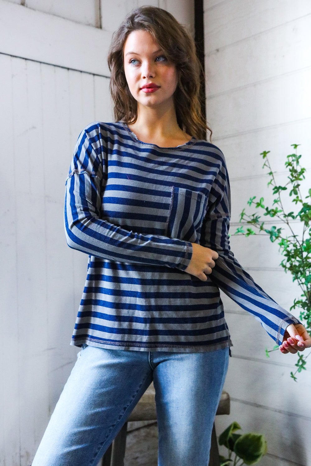 Navy Days Long Sleeve Top | Nikki &amp; Co. Boutique