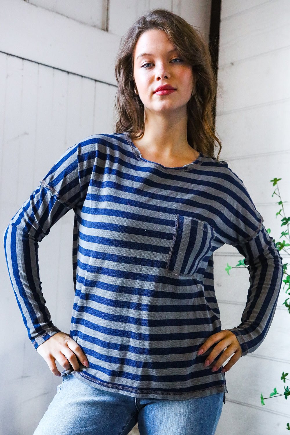 Navy Days Long Sleeve Top | Nikki &amp; Co. Boutique