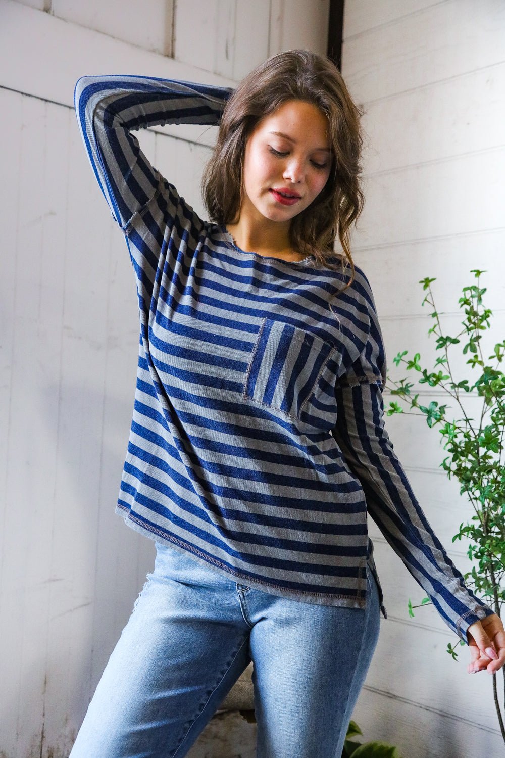 Navy Days Long Sleeve Top | Nikki &amp; Co. Boutique