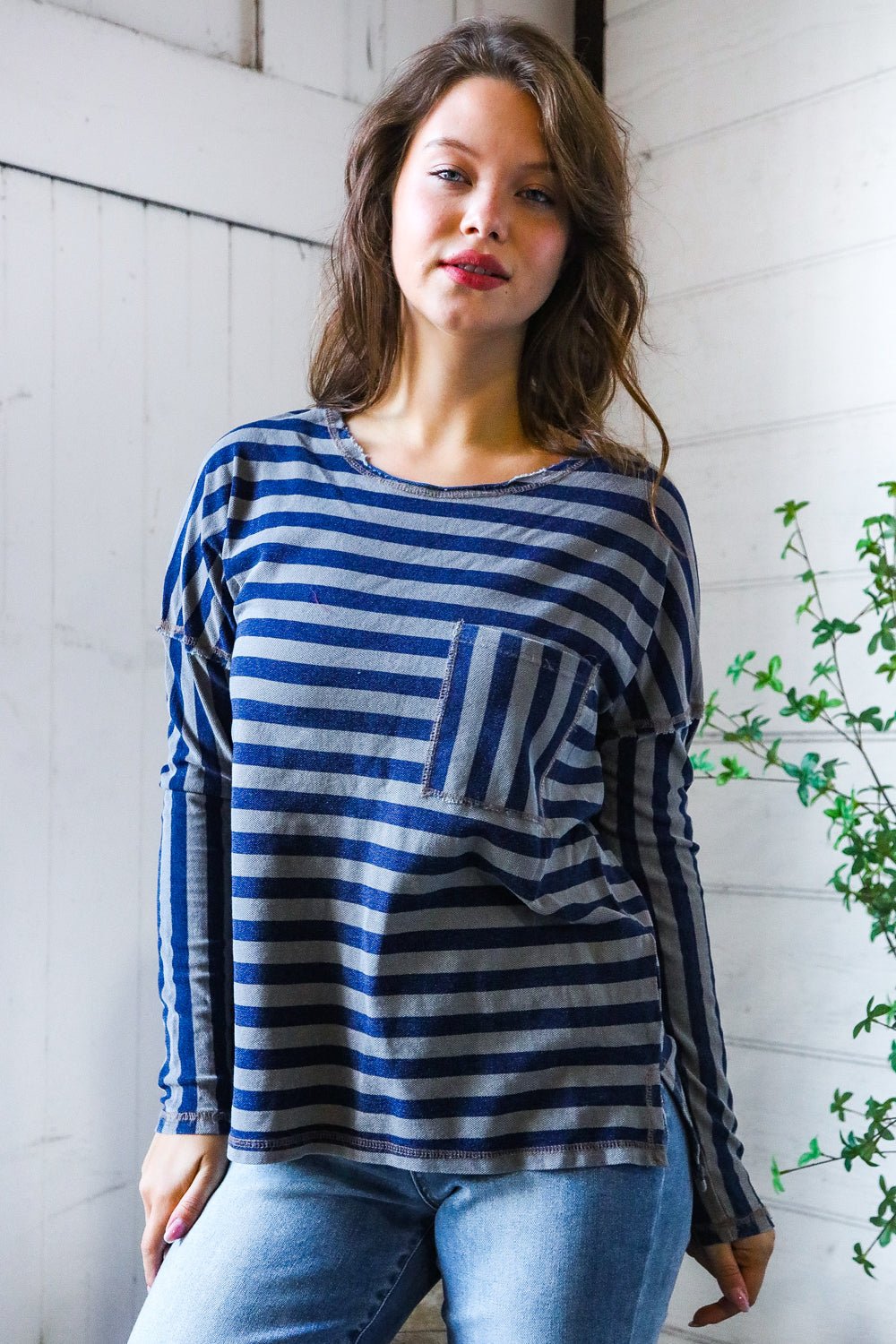 Navy Days Long Sleeve Top | Nikki &amp; Co. Boutique