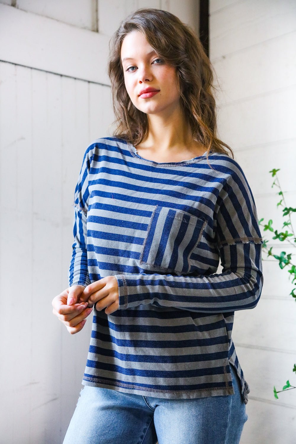 Navy Days Long Sleeve Top | Nikki &amp; Co. Boutique