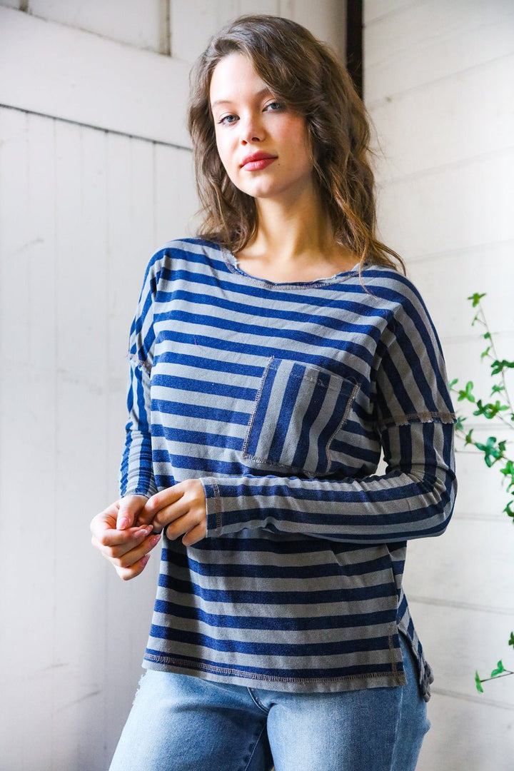 Navy Days Long Sleeve Top | Nikki &amp; Co. Boutique