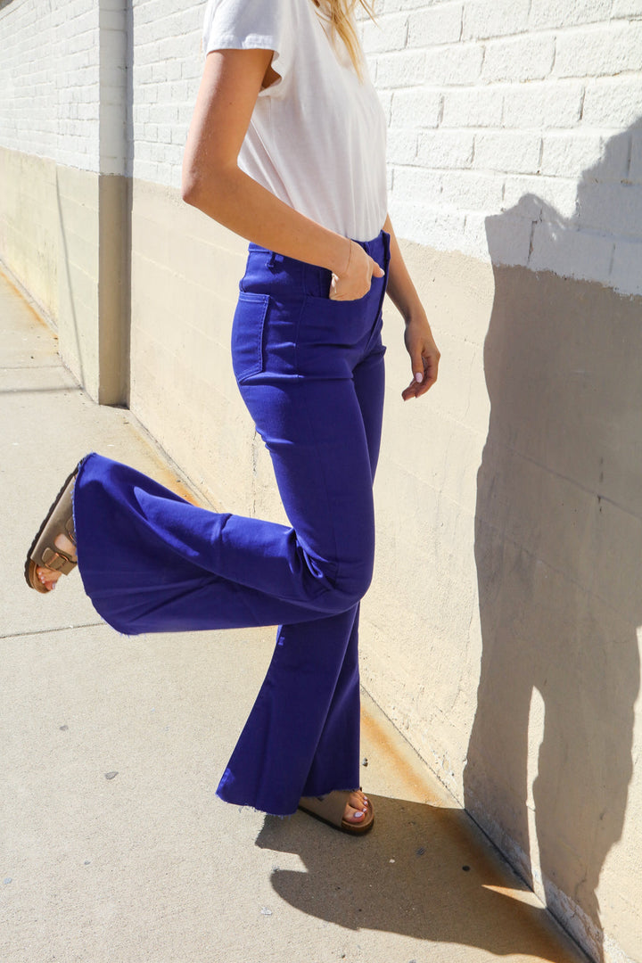 All You Need Sapphire High Waist Flare Leg Denim Jeans | Nikki &amp; Co. Boutique