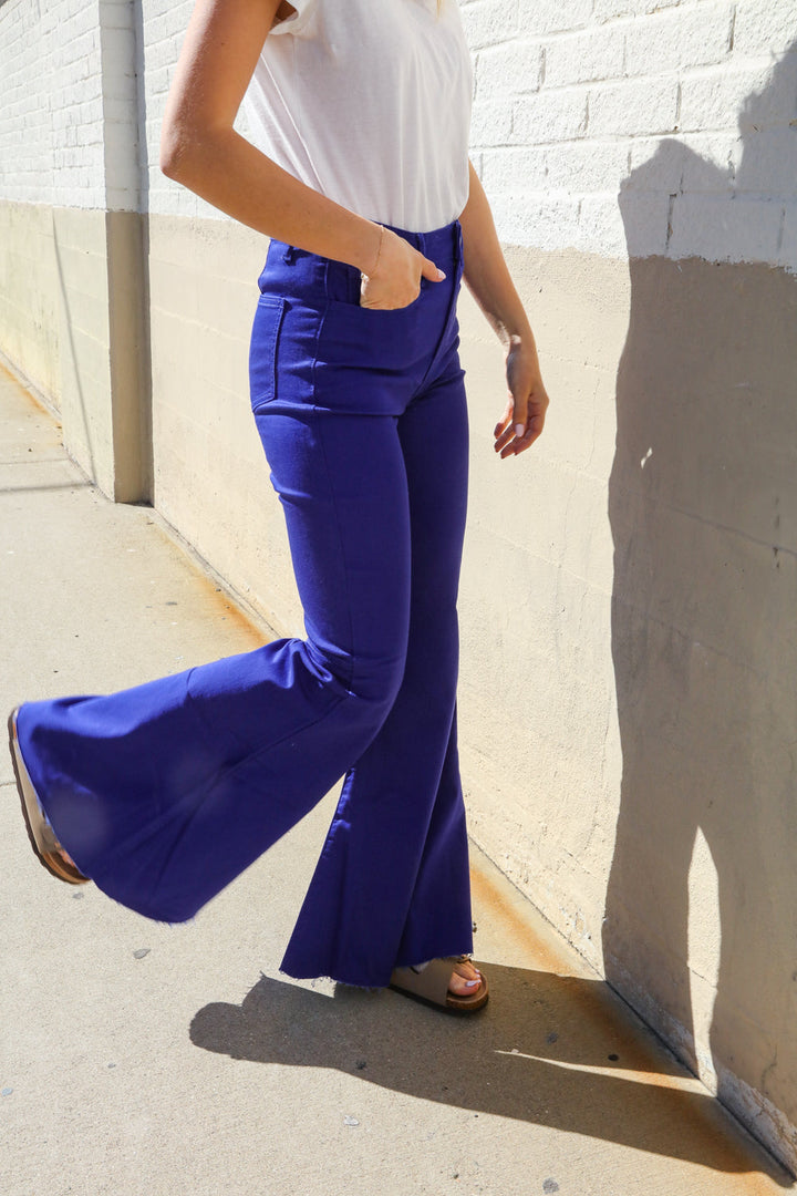 All You Need Sapphire High Waist Flare Leg Denim Jeans | Nikki &amp; Co. Boutique