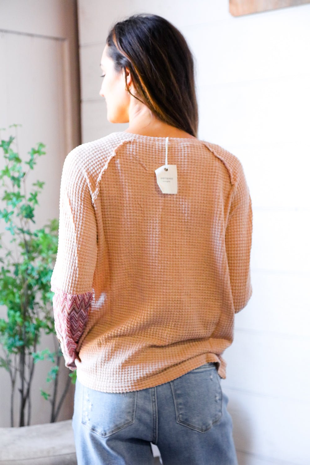 Zigzag Charm Blush Thermal Long Sleeve | Nikki &amp; Co. Boutique