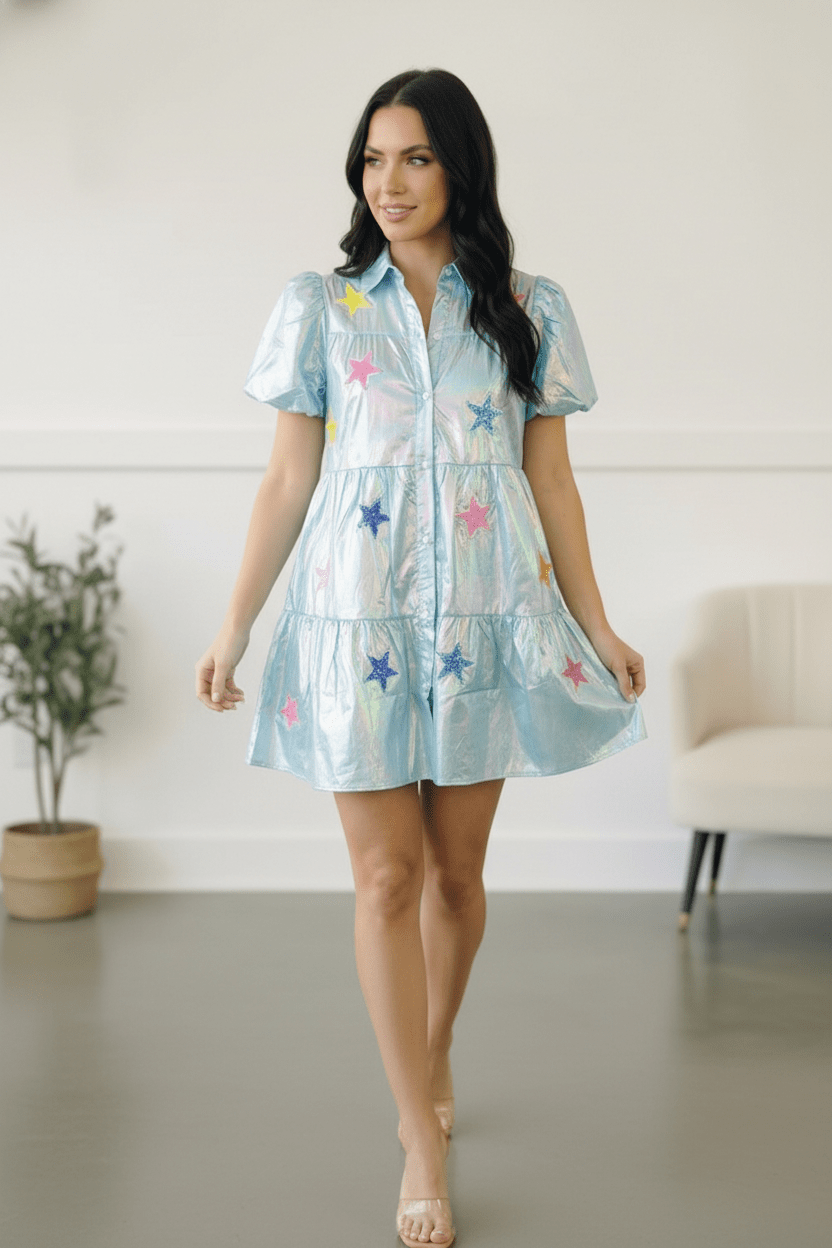 Nova Night Out Tiered Bubble Sleeve T Shirt Dress - Nikki & Co. Boutique