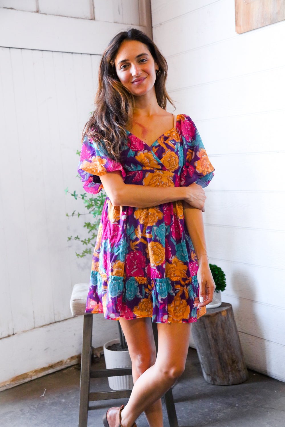 Rosewood Romance Banded Surplice Dress - Nikki and Co Boutique