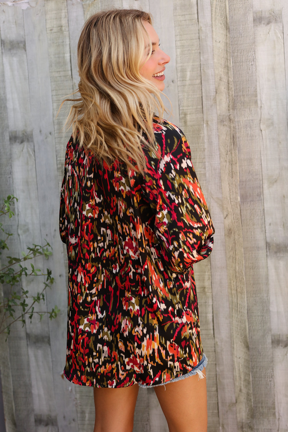 Evening Sunset Scribble Button Down Blouse