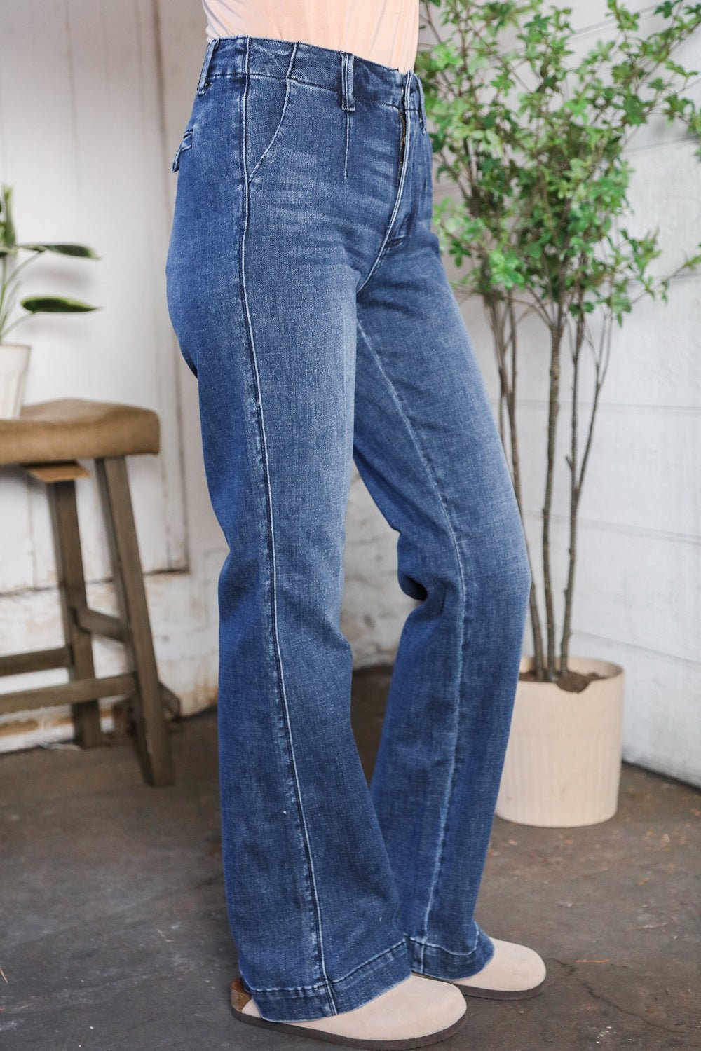 Trouser Bootcut Stretch Denim Jeans - Nikki &amp; Co. Boutique
