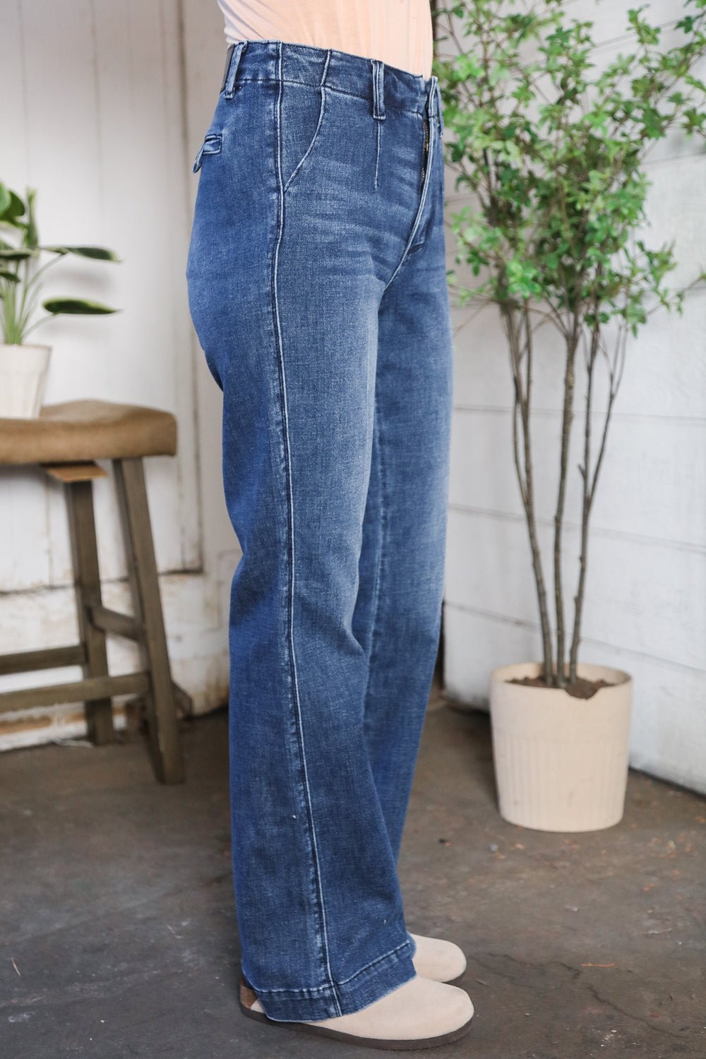 Trouser Bootcut Stretch Denim Jeans - Nikki &amp; Co. Boutique