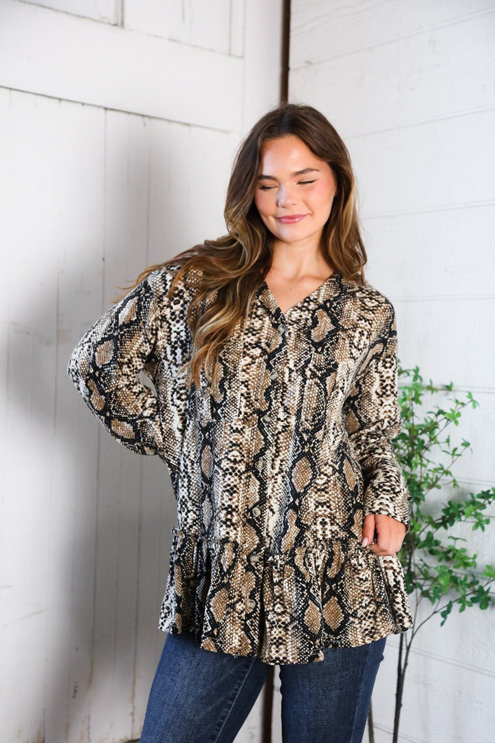 Follow Your Instincts Button Down Blouse - Nikki &amp; Co. Boutique