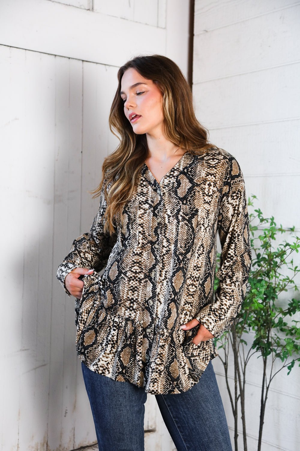 Follow Your Instincts Button Down Blouse - Nikki &amp; Co. Boutique