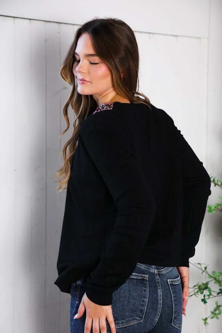 Twilight Charms Beaded V Neck Sweater | Nikki &amp; Co. Boutique