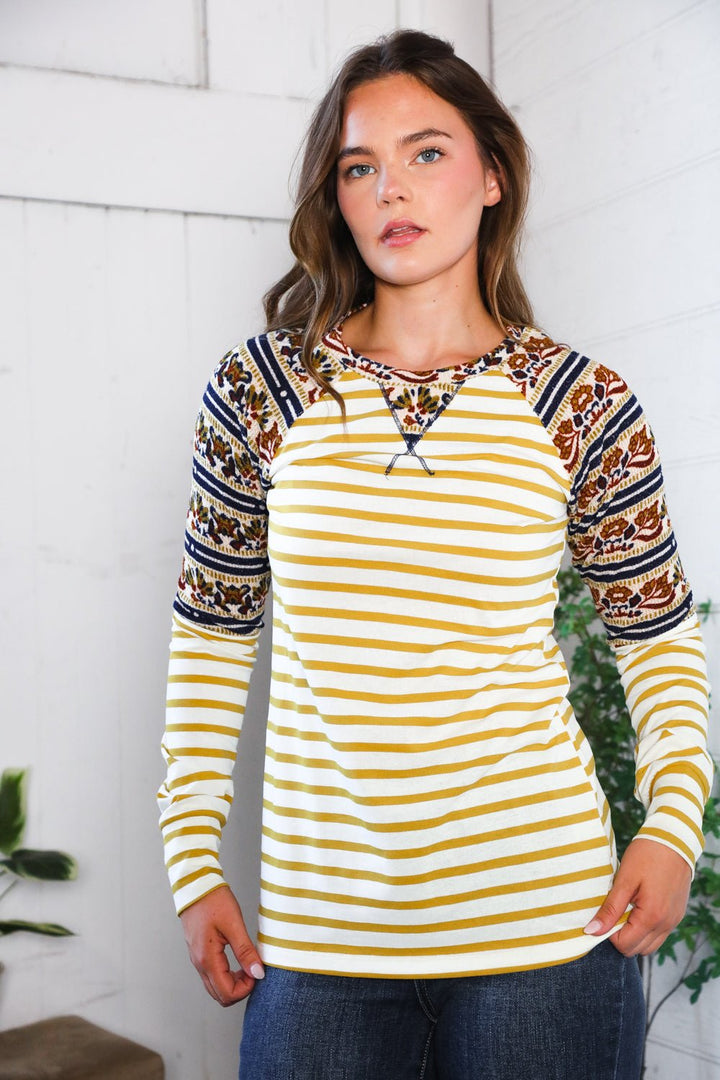 Stripes for Days Vintage Floral Raglan - Nikki &amp; Co. Boutique