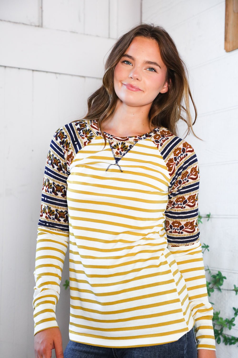 Stripes for Days Vintage Floral Raglan - Nikki &amp; Co. Boutique