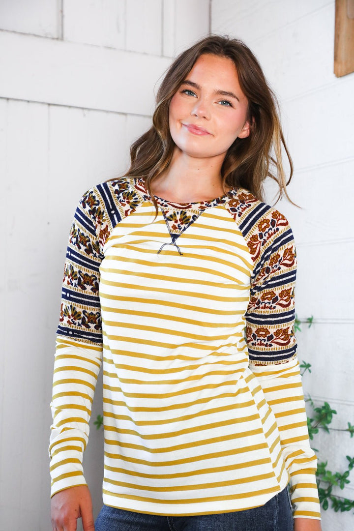 Stripes for Days Vintage Floral Raglan - Nikki &amp; Co. Boutique