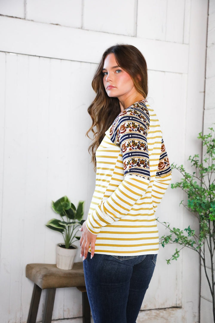 Stripes for Days Vintage Floral Raglan - Nikki &amp; Co. Boutique