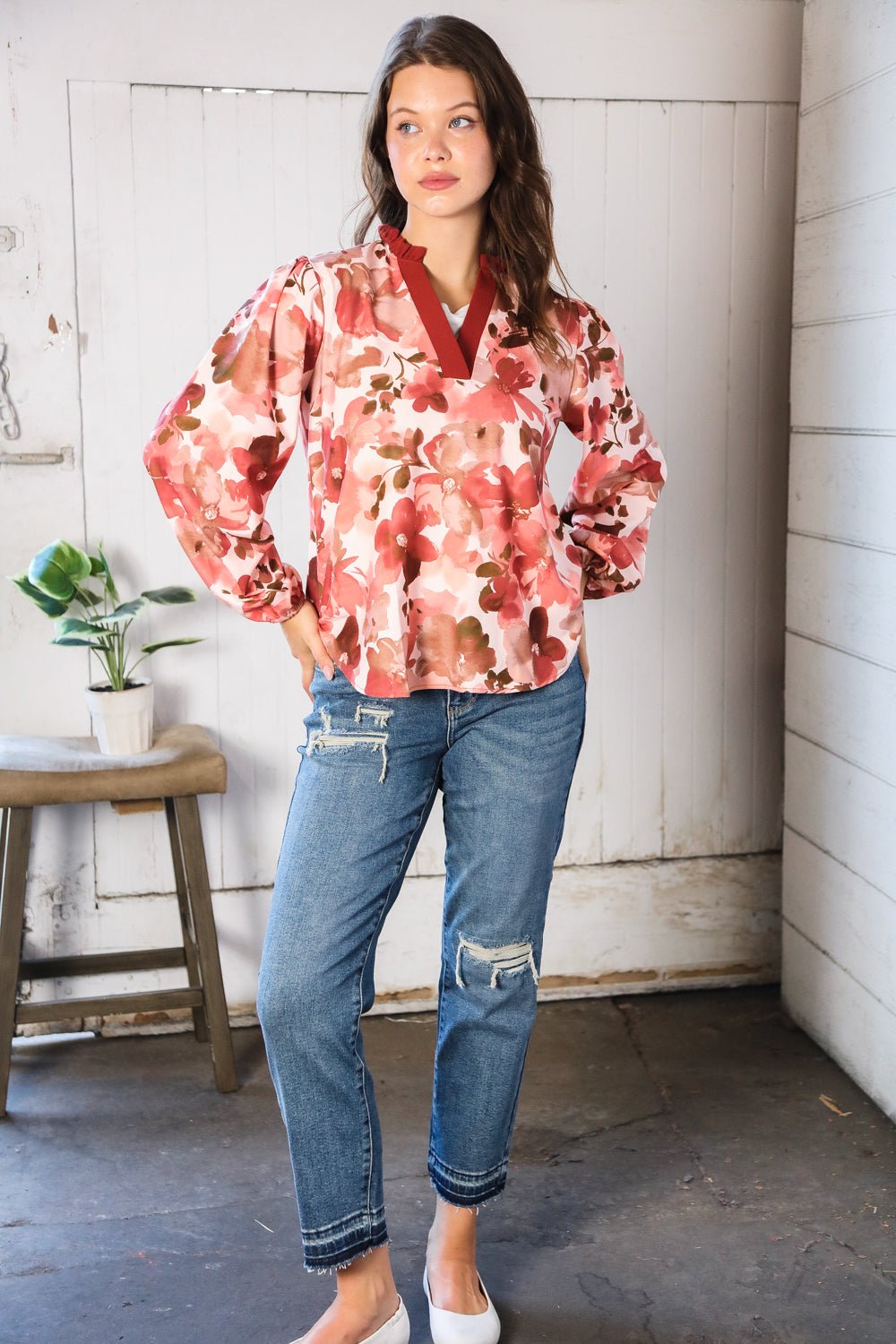On Blossom Lane Floral Blouse - Nikki &amp; Co. Boutique