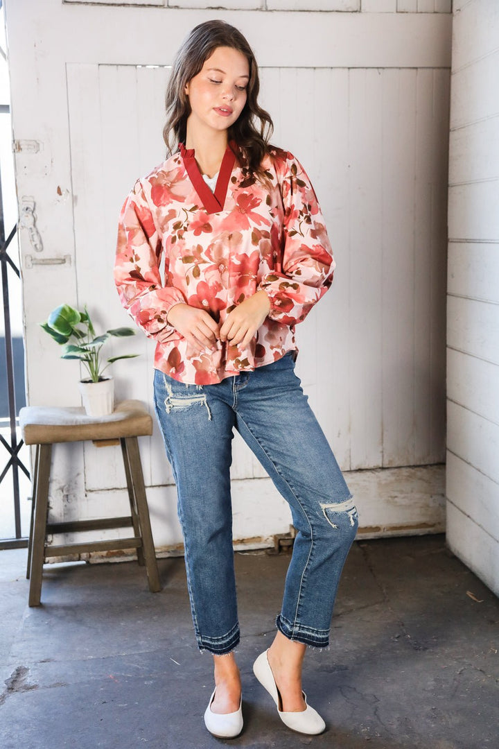 On Blossom Lane Floral Blouse - Nikki &amp; Co. Boutique