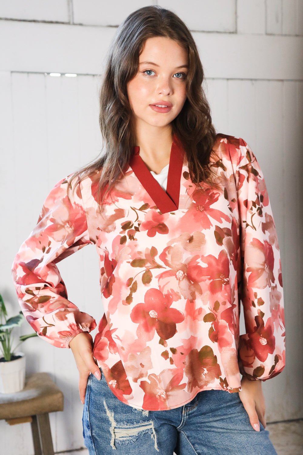 On Blossom Lane Floral Blouse - Nikki &amp; Co. Boutique